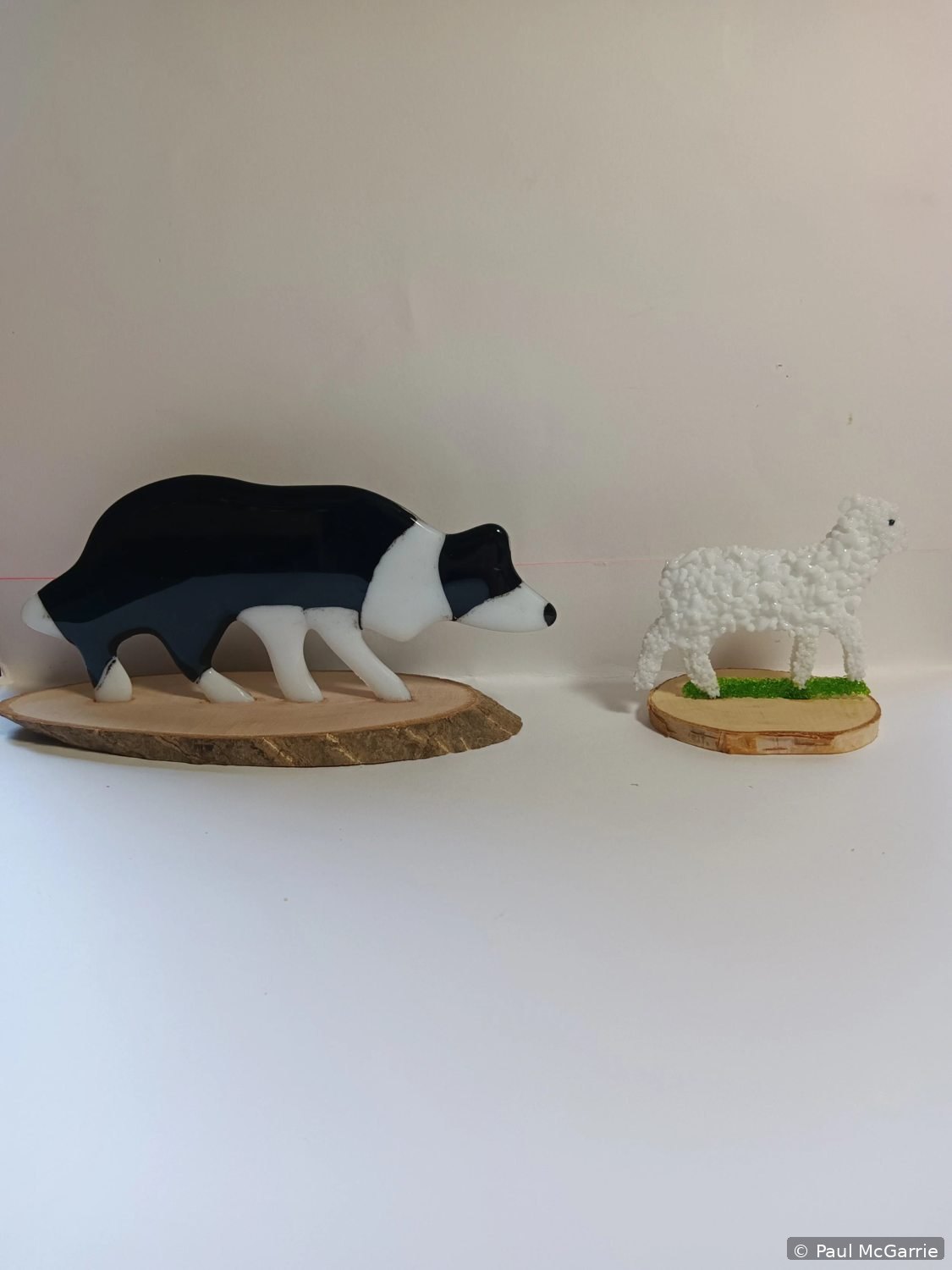Collie and Lamb, fused glass artwork by Paul McGarrie, photograph 1